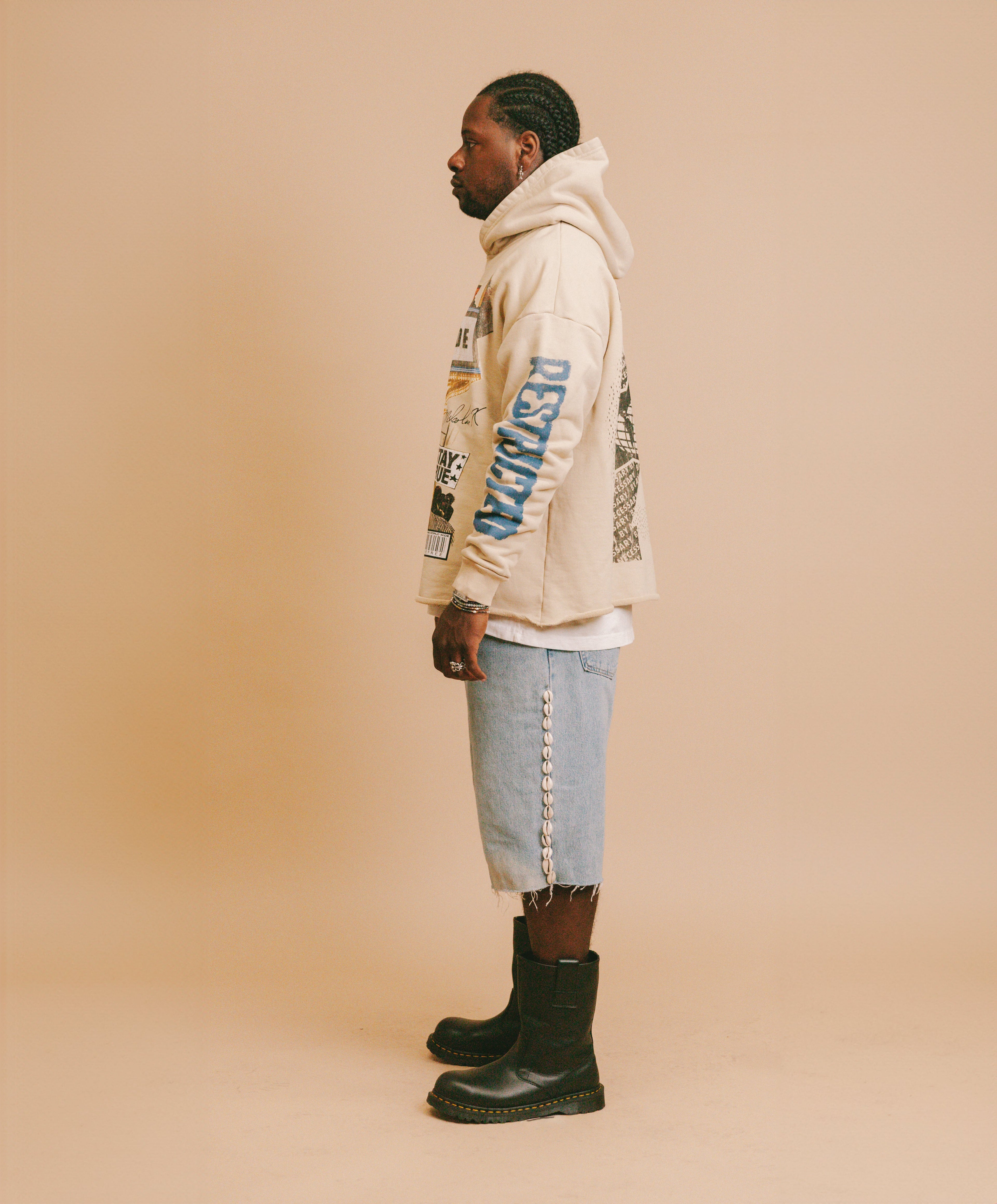 Barriers Cowrie Aged Denim Shorts