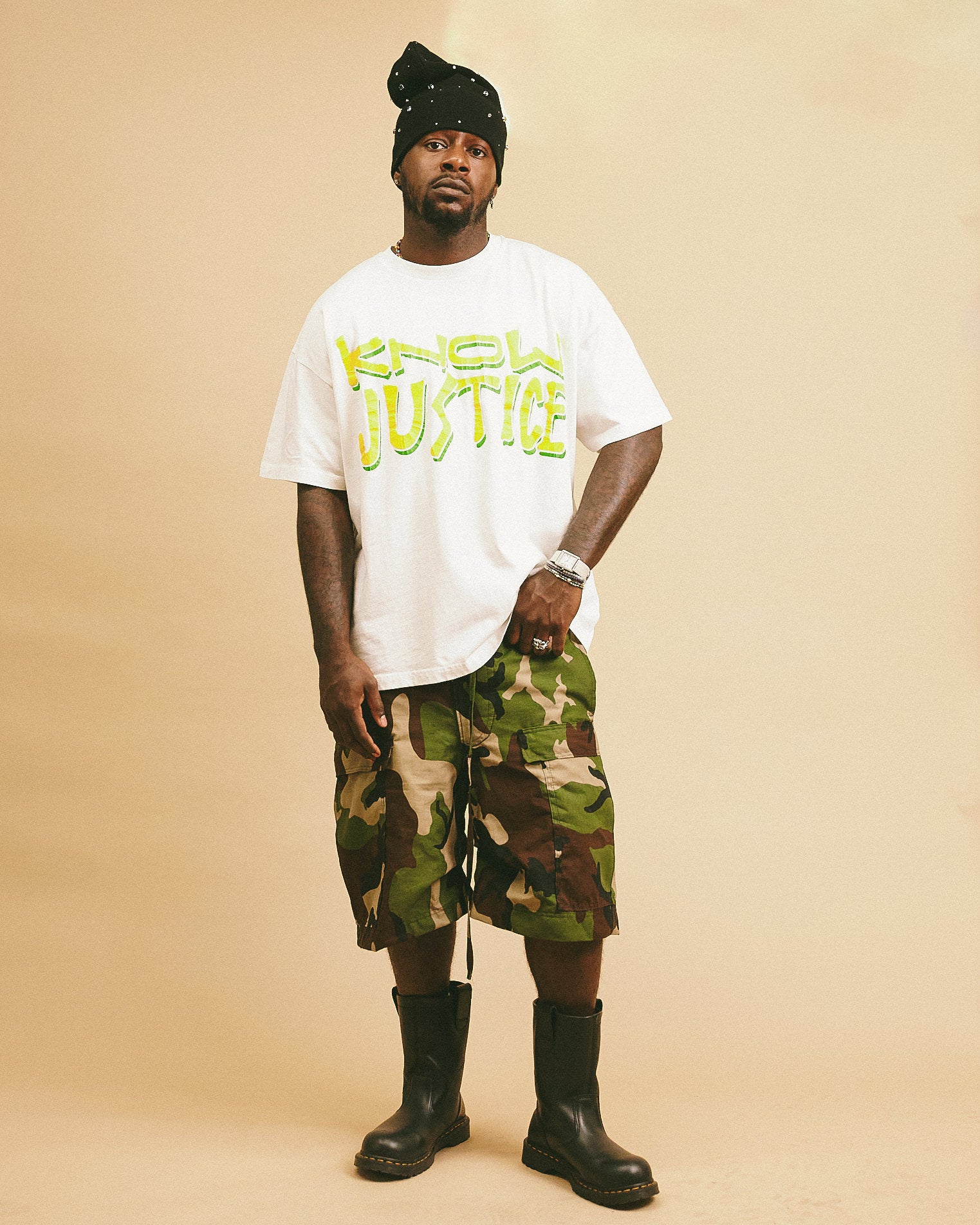 Know Justice Know Peace Aged T-Shirt in Ivory – Barriers Worldwide