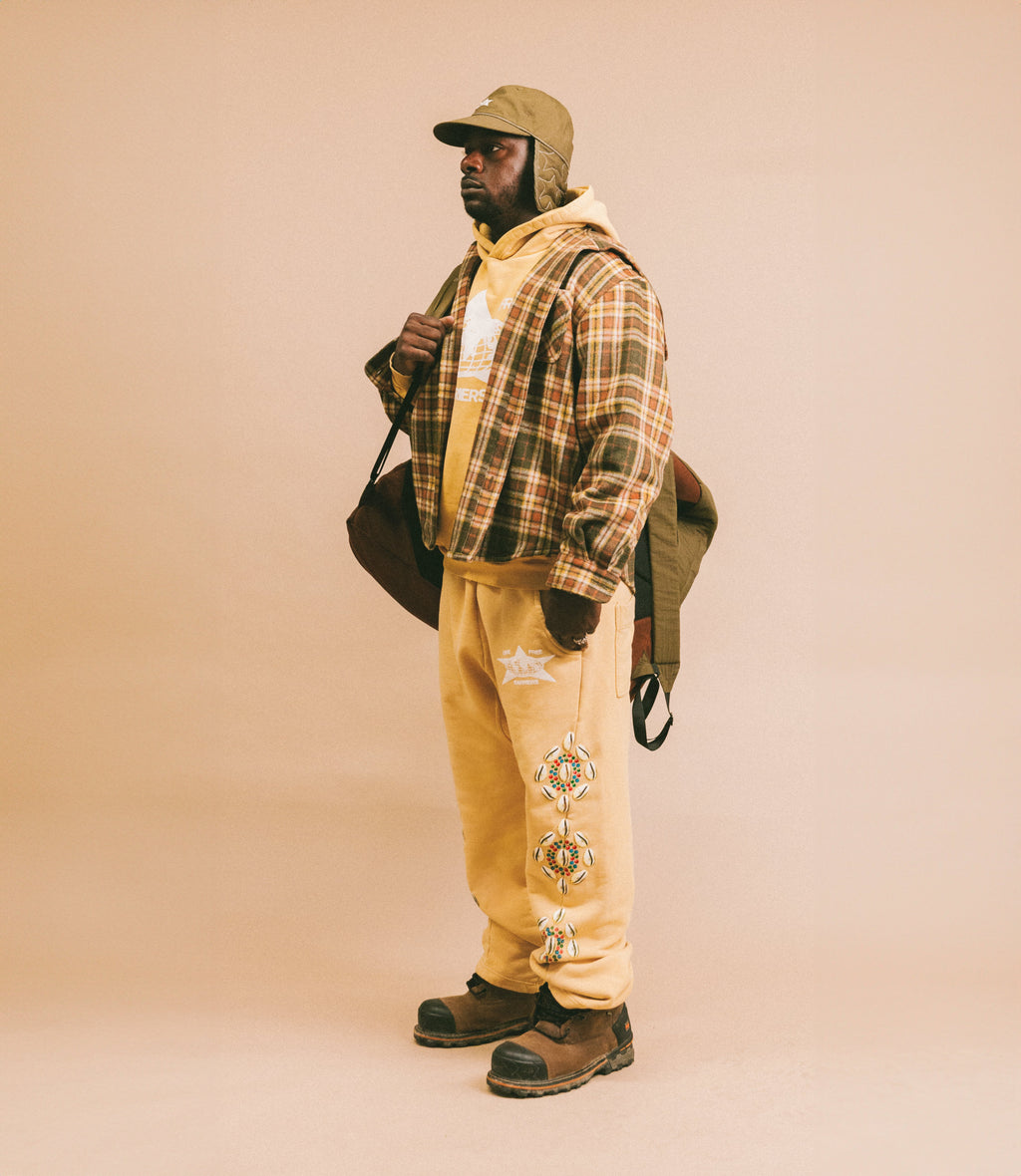 Mustard Cowrie Shell Pants