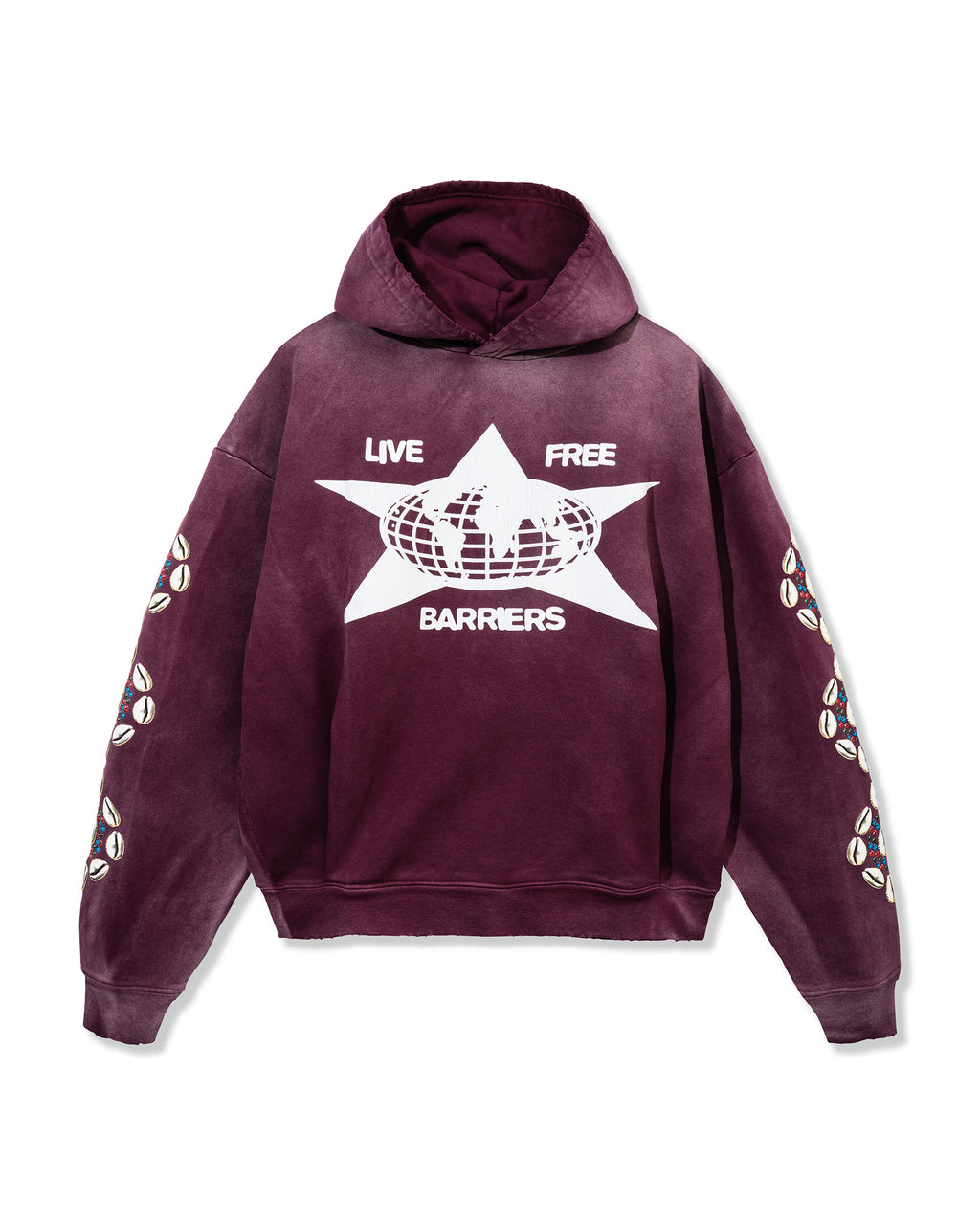 Barriers Cowrie Maroon Hoodie