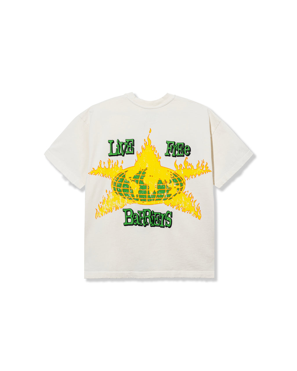 WORLD IN FLAMES SS TEE - OFF WHITE