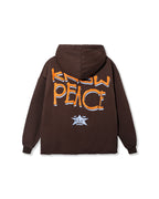 Know Justice Know Peace Aged Hoodie Brown