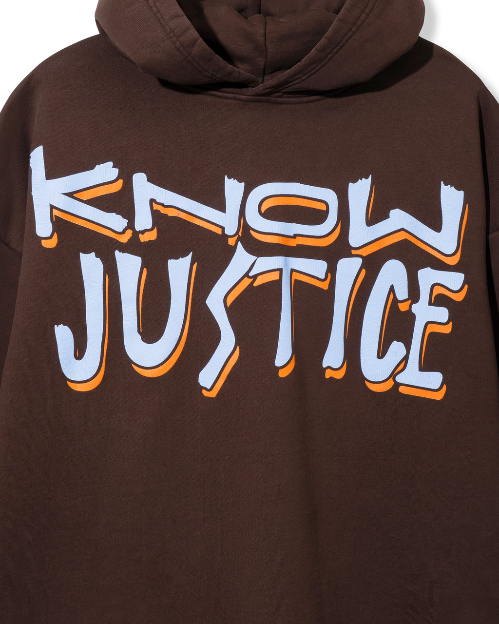 Know Justice Know Peace Aged Hoodie Brown