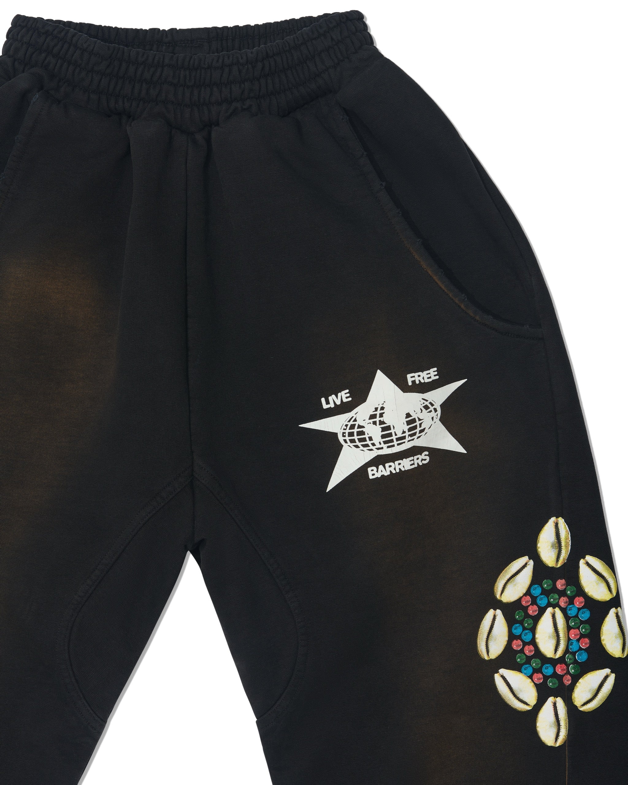 Black Cowrie Shell Pants