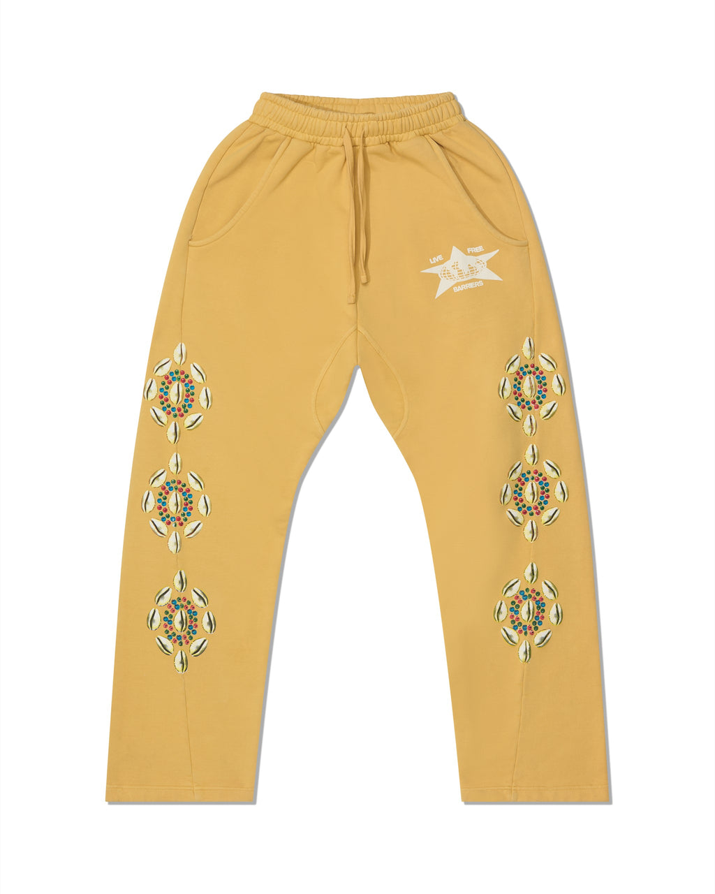 Mustard Cowrie Shell Pants