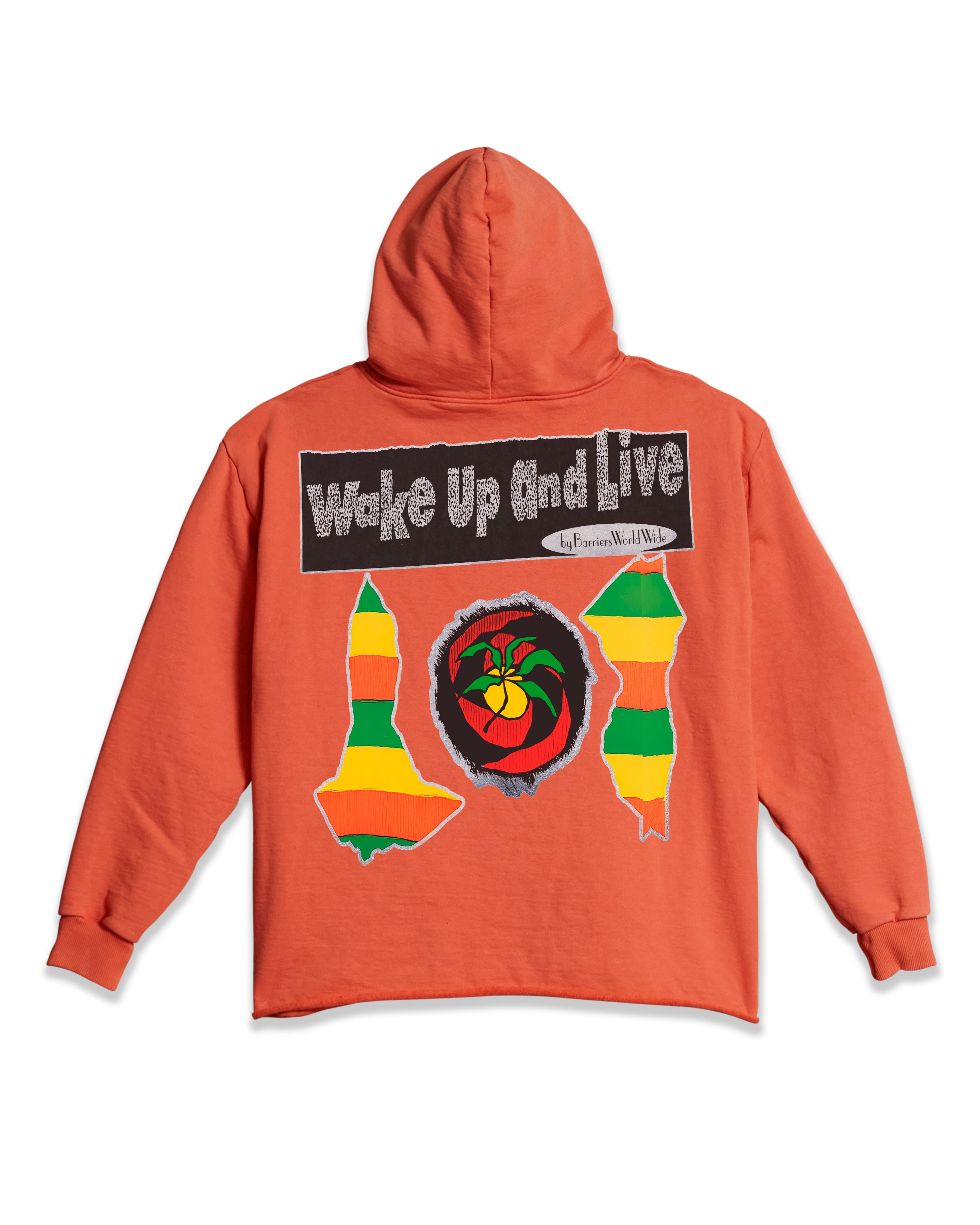 WAKE UP AND LIVE RAW EDGE HOODIE