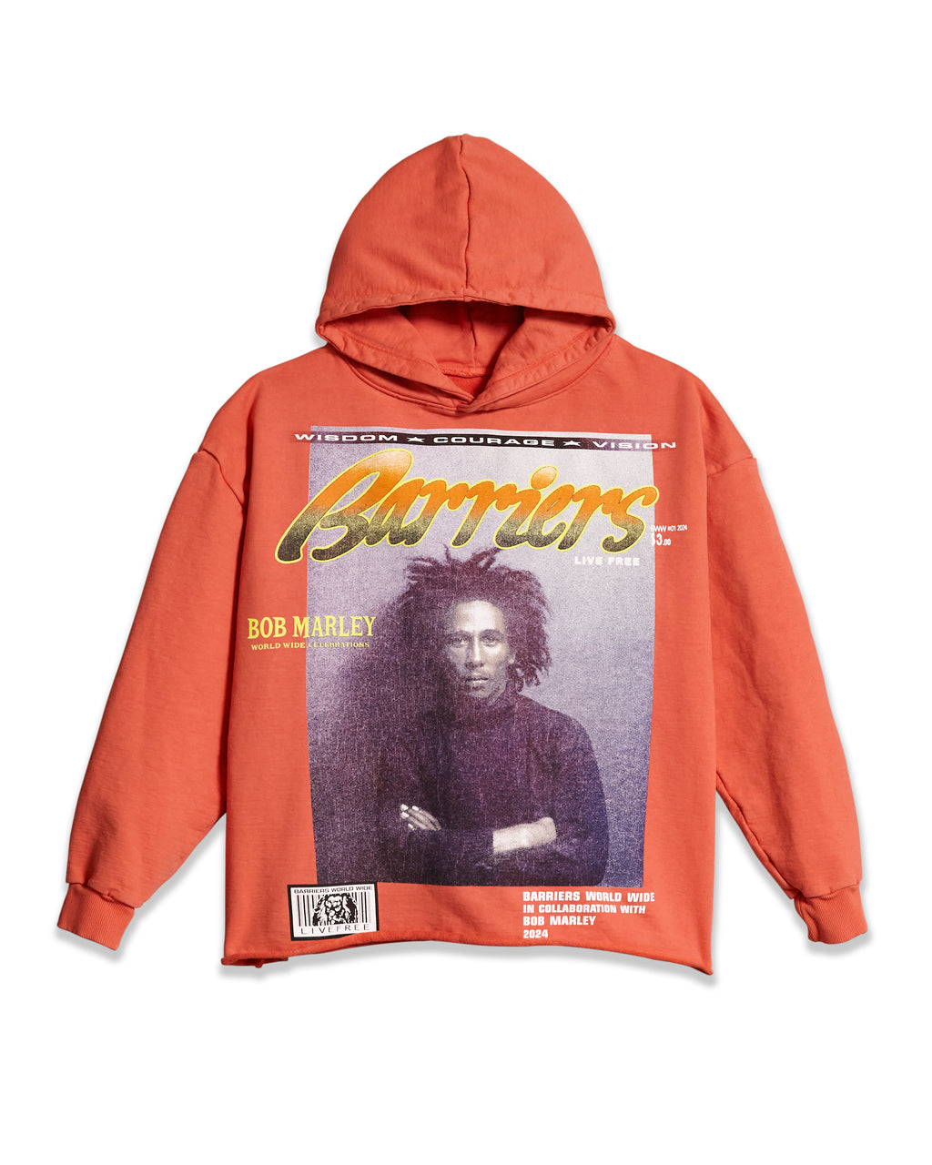 WAKE UP AND LIVE RAW EDGE HOODIE