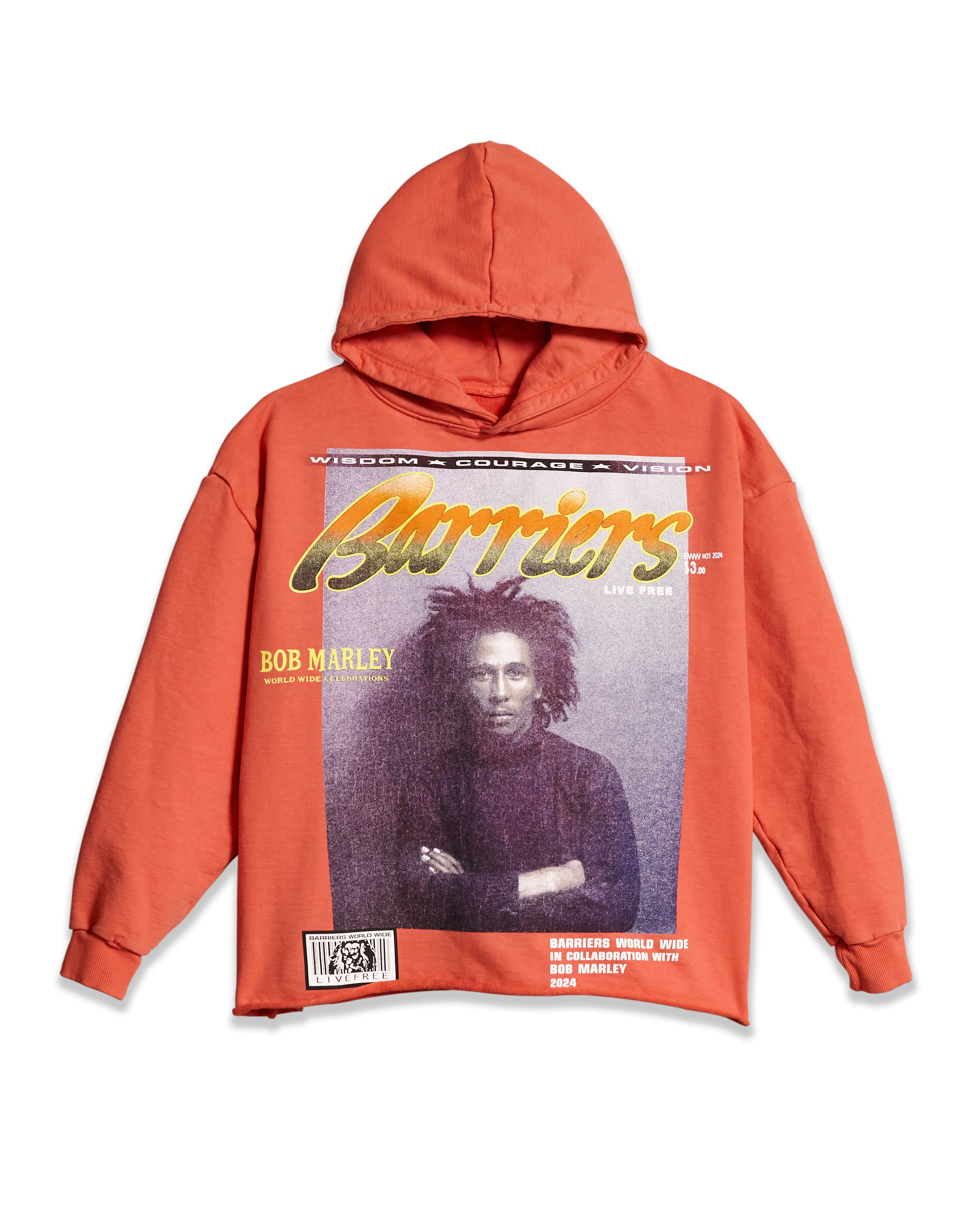 WAKE UP AND LIVE RAW EDGE HOODIE