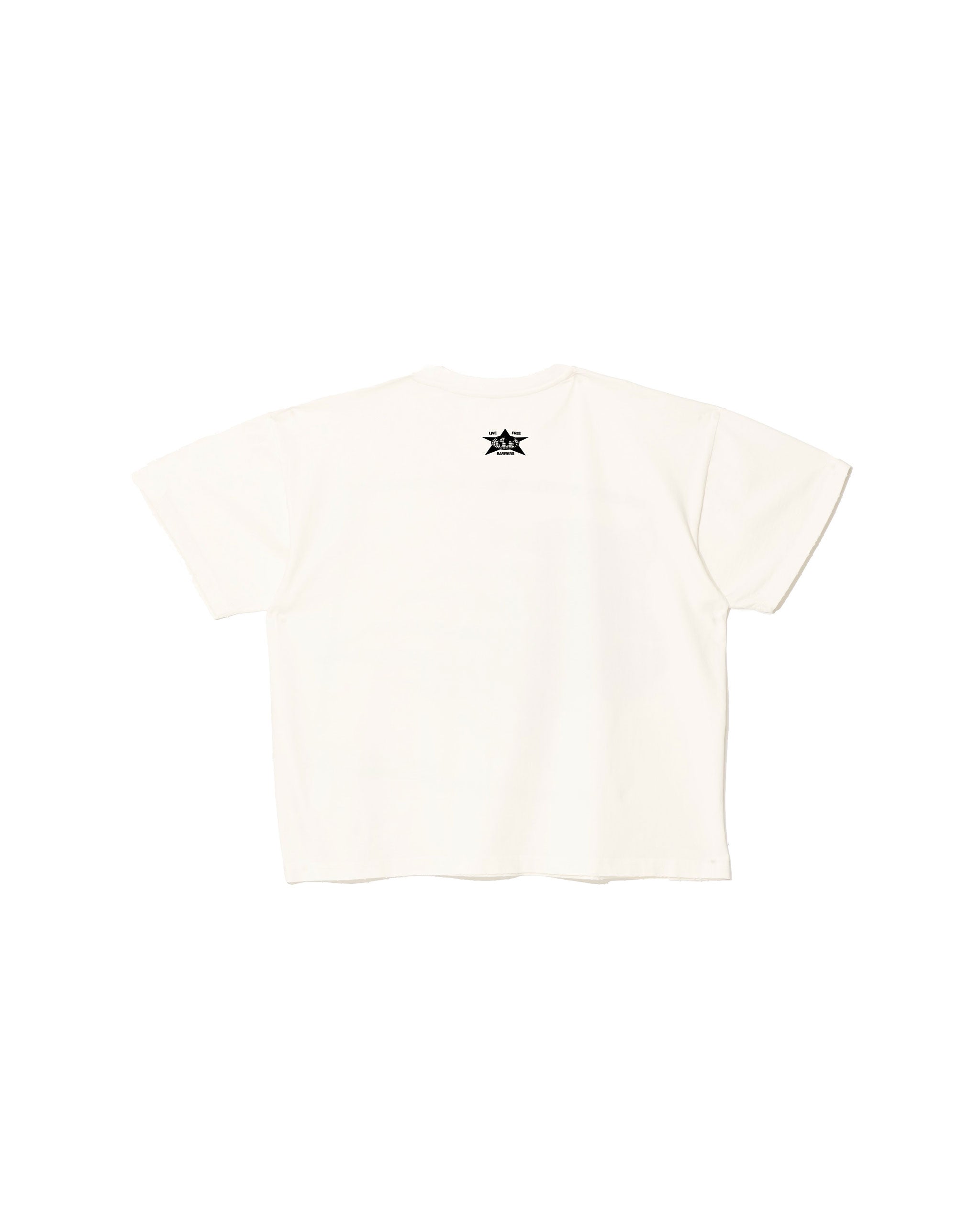 No God No Peace Aged T-Shirt in Ivory – Barriers Worldwide